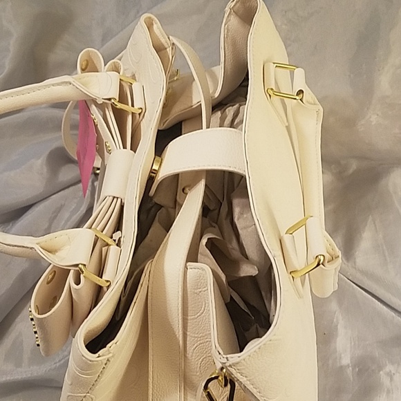 Betsey Johnson satchel w/ studs color putty - Picture 2 of 8